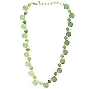 Faceted Green Glass Stone Gold-Tone Necklace By Lane Bryant 20”
